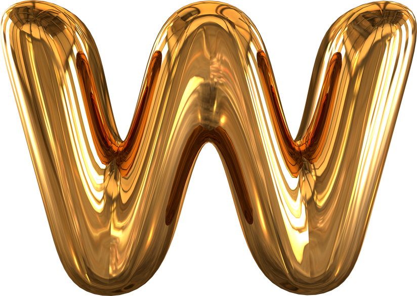 Inflatable symbol. letter w