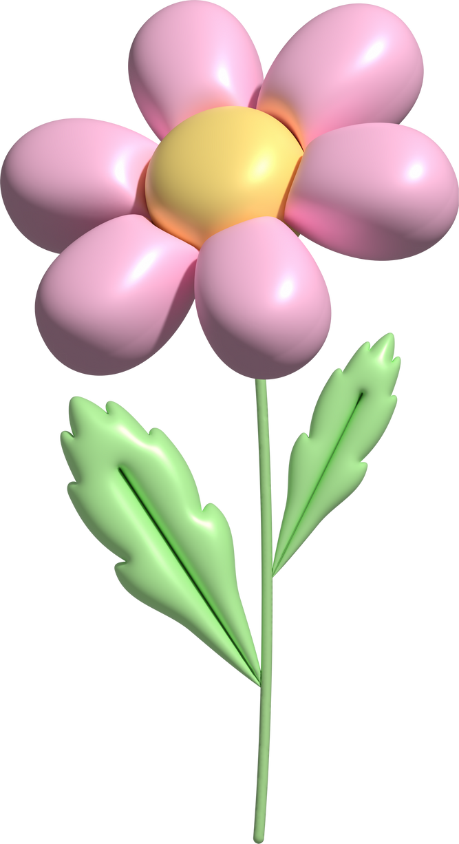 3d Pink Daisy Flower
