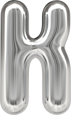 3d Letter K Silver