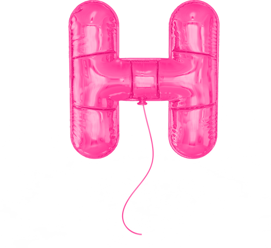 Letter H Pink Balloons 3d