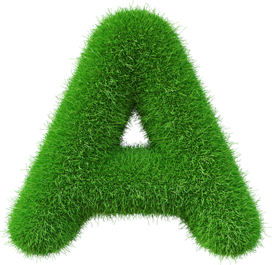 Grass font  A letter Green