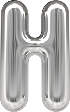 3d Letter H Silver