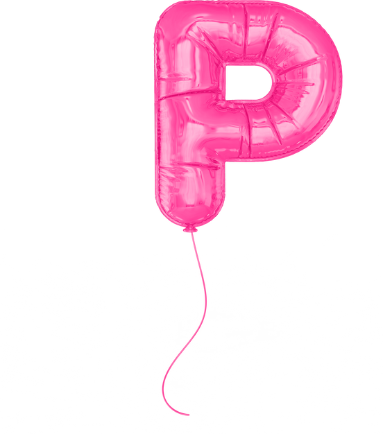 Letter P Pink Balloons 3d