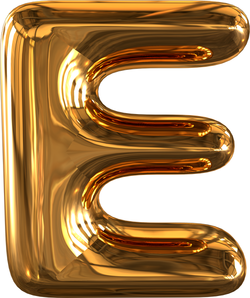 Inflatable symbol. letter e