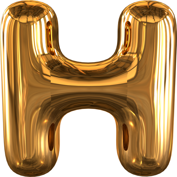 Inflatable symbol. letter h
