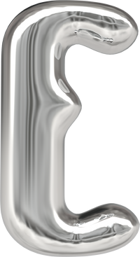 3d Letter E Silver