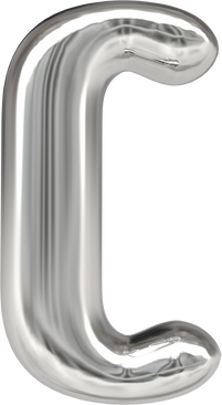 3d Letter C Silver