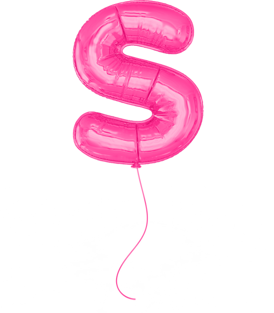 Letter S Pink Balloons 3d