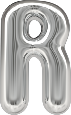 3d Letter R Silver