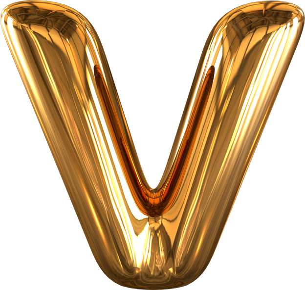 Inflatable symbol. letter v